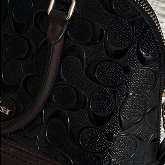 Coach Embossed Black and Brown Shoulder Bag - Picture 3 of 7